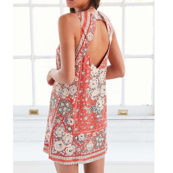 urban outfitters orange floral dress